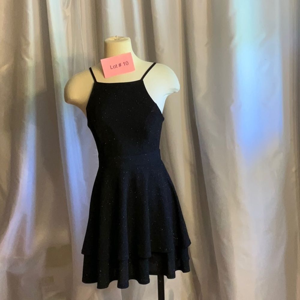 Sleeveless dress by THREE PINK HEARTS in size small black with glitter